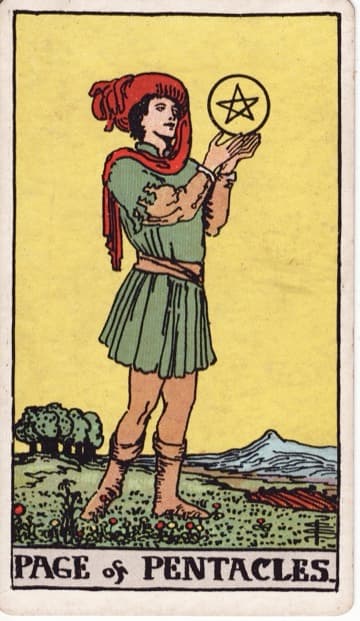 Page of Pentacles — Tiểu Đồng Tiền