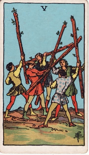 Five of Wands — Năm Gậy